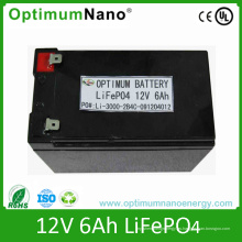 Batería de 12V 6ah LiFePO4 para la batería de la iluminación del LED